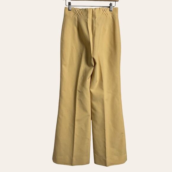 70’s Vintage Wide Leg Woven Waist High Waisted Trouser Pants Size 2 - Picture 3 of 4
